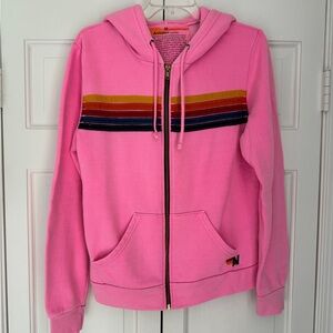 Aviator Nation Pink Zip Up Hoodie
